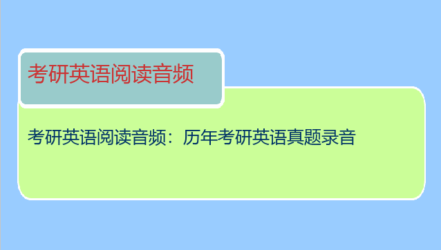 考研英语阅读音频：历年考研英语真题录音