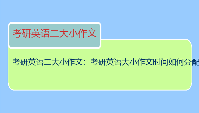 考研英语二大小作文：考研英语大小作文时间如何分配