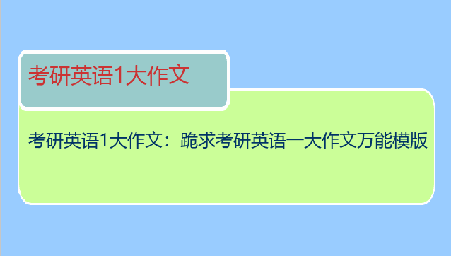 考研英语1大作文：跪求考研英语一大作文万能模版