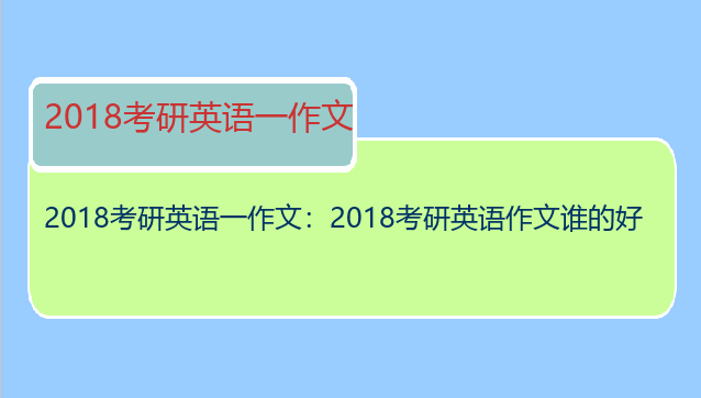 2018考研英语一作文：2018考研英语作文谁的好