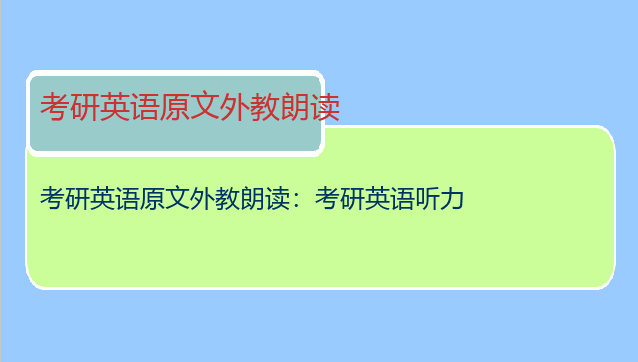 考研英语原文外教朗读：考研英语听力