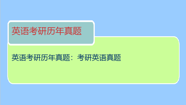 英语考研历年真题：考研英语真题