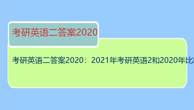 考研英语二答案2020：2021年考研英语2和2020年比较难度如何