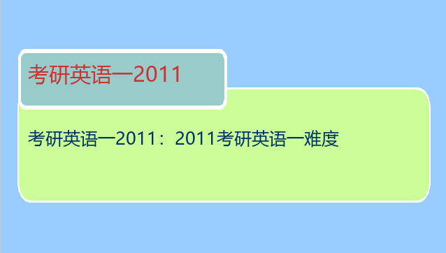 考研英语一2011：2011考研英语一难度