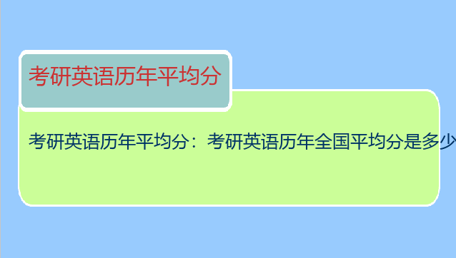 考研英语历年平均分：考研英语历年全国平均分是多少？