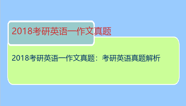 2018考研英语一作文真题：考研英语真题解析