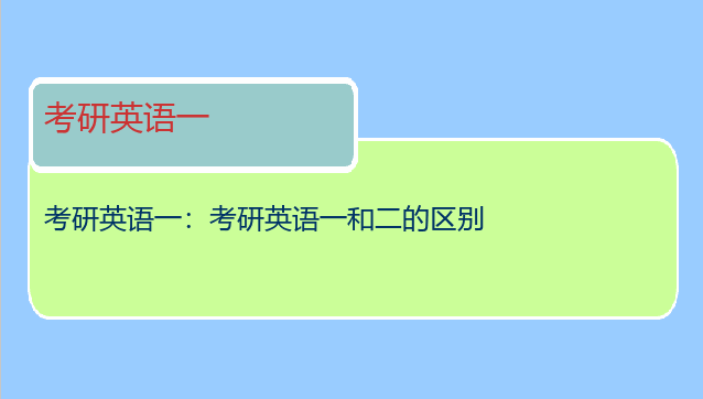 考研英语一：考研英语一和二的区别