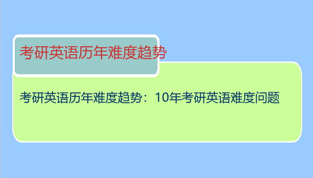 考研英语历年难度趋势：10年考研英语难度问题