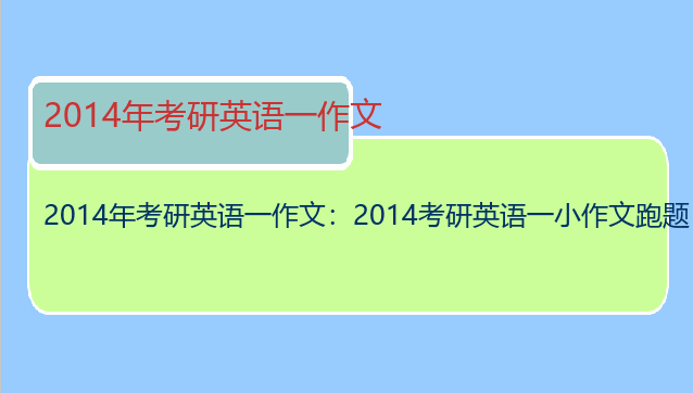 2014年考研英语一作文：2014考研英语一小作文跑题