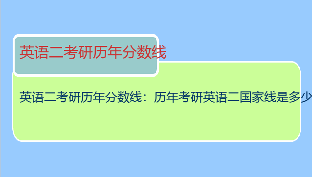 英语二考研历年分数线：历年考研英语二国家线是多少？