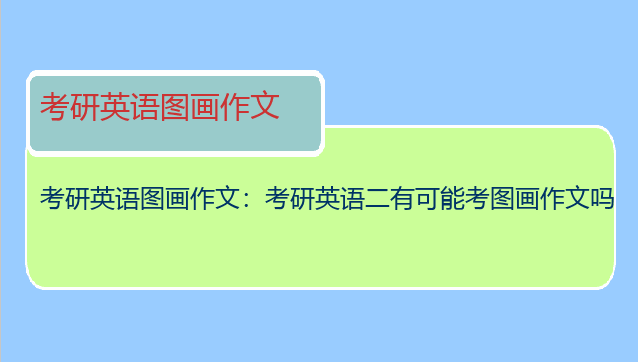 考研英语图画作文：考研英语二有可能考图画作文吗