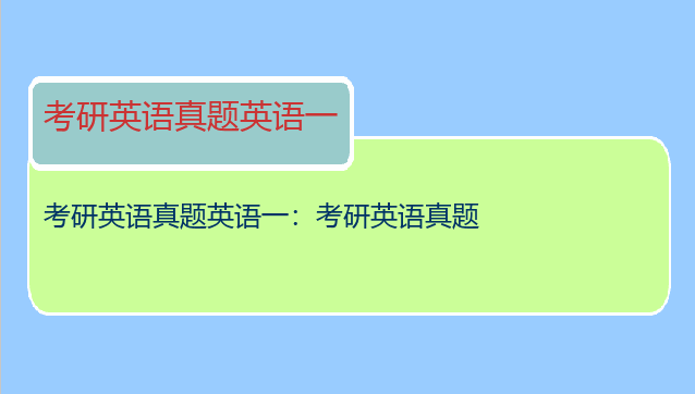 考研英语真题英语一：考研英语真题