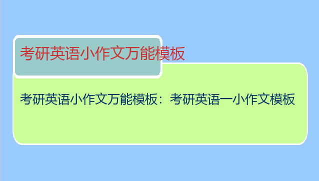 考研英语小作文万能模板：考研英语一小作文模板