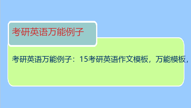 考研英语万能例子：15考研英语作文模板，万能模板，急求