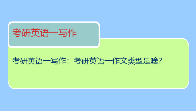 考研英语一写作：考研英语一作文类型是啥？