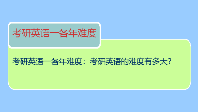 考研英语一各年难度：考研英语的难度有多大？