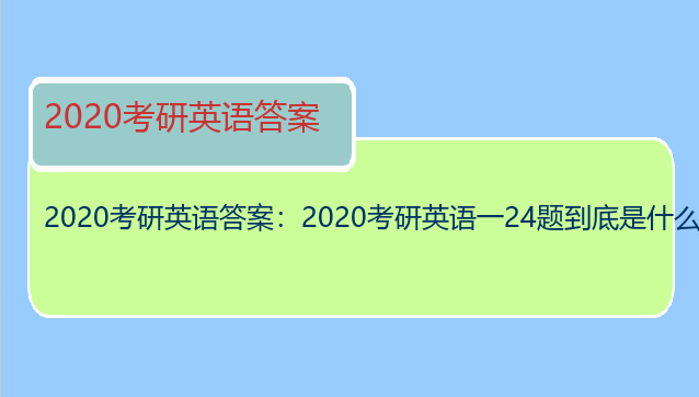 2020考研英语答案：2020考研英语一24题到底是什么
