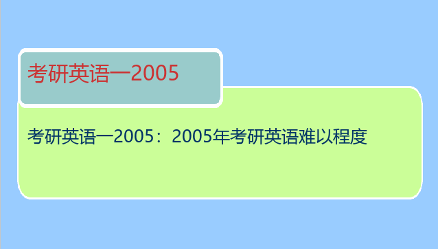 考研英语一2005：2005年考研英语难以程度
