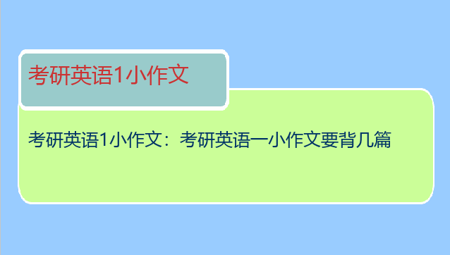 考研英语1小作文：考研英语一小作文要背几篇