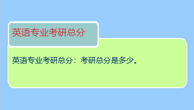 英语专业考研总分：考研总分是多少。