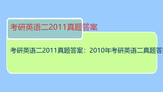 考研英语二2011真题答案：2010年考研英语二真题答案超详解析