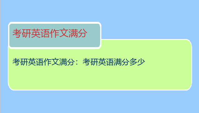 考研英语作文满分：考研英语满分多少