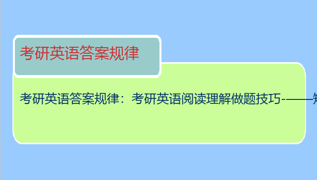 考研英语答案规律：考研英语阅读理解做题技巧-——矩阵（好像是答案的分