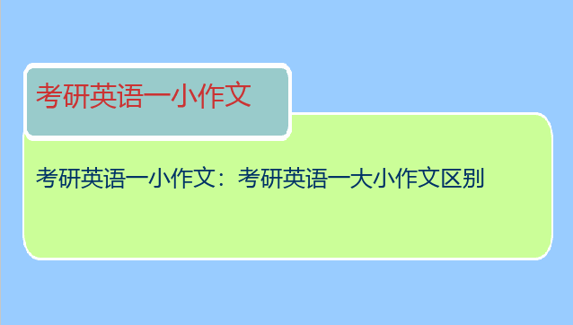 考研英语一小作文：考研英语一大小作文区别