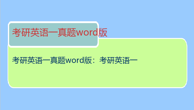 考研英语一真题word版：考研英语一