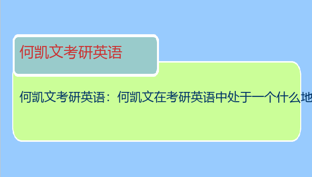 何凯文考研英语：何凯文在考研英语中处于一个什么地位