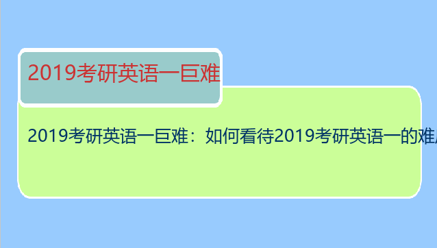 2019考研英语一巨难：如何看待2019考研英语一的难度?