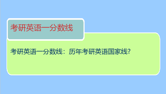 考研英语一分数线：历年考研英语国家线?