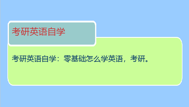 考研英语自学：零基础怎么学英语，考研。