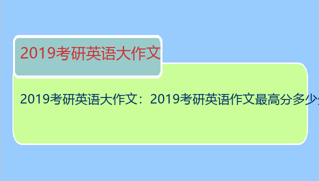2019考研英语大作文：2019考研英语作文最高分多少分