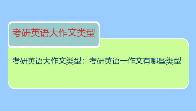 考研英语大作文类型：考研英语一作文有哪些类型