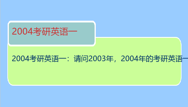 2004考研英语一：请问2003年，2004年的考研英语一的小作文是什