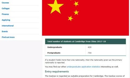 好消息！剑桥大学认可中国高考结果 请求全省排前0.1%